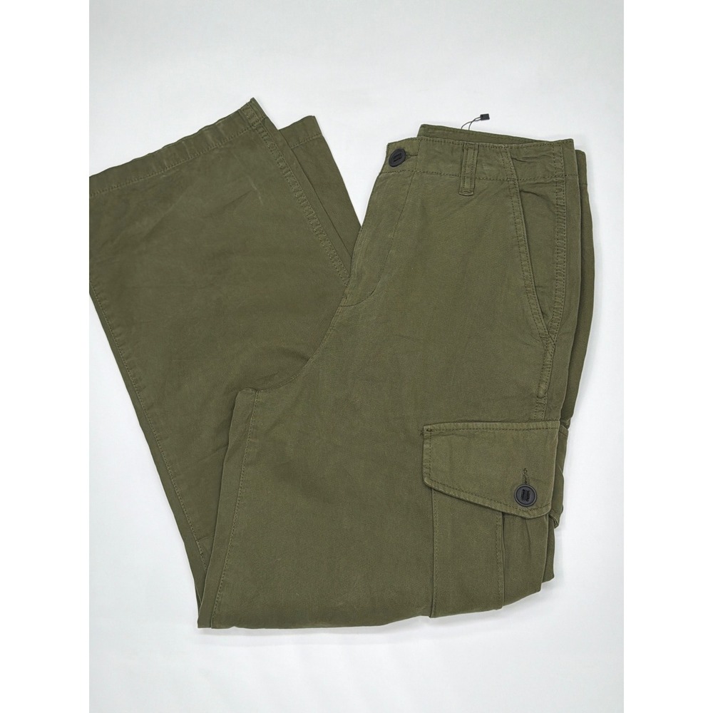 Mens Zara NWT Olive Green Cargo Pants Utility Pockets Workwear Trousers Size 34